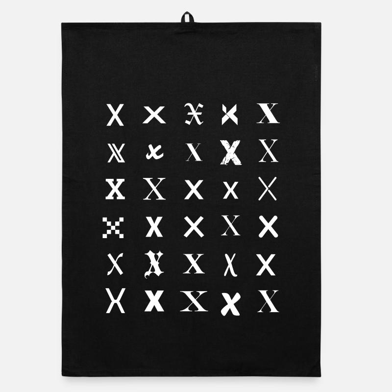 Typographie Monogramme X Pattern Torchon bio