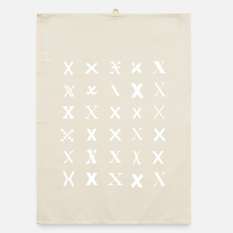 Typographie Monogramme X Pattern Torchon bio