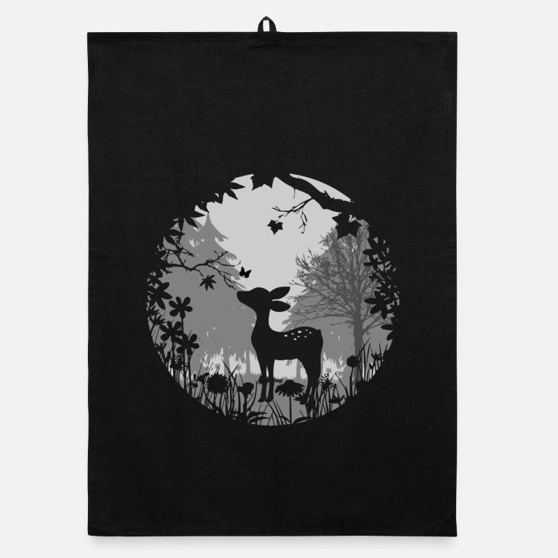 Fawn with butterfly Organic dish towel