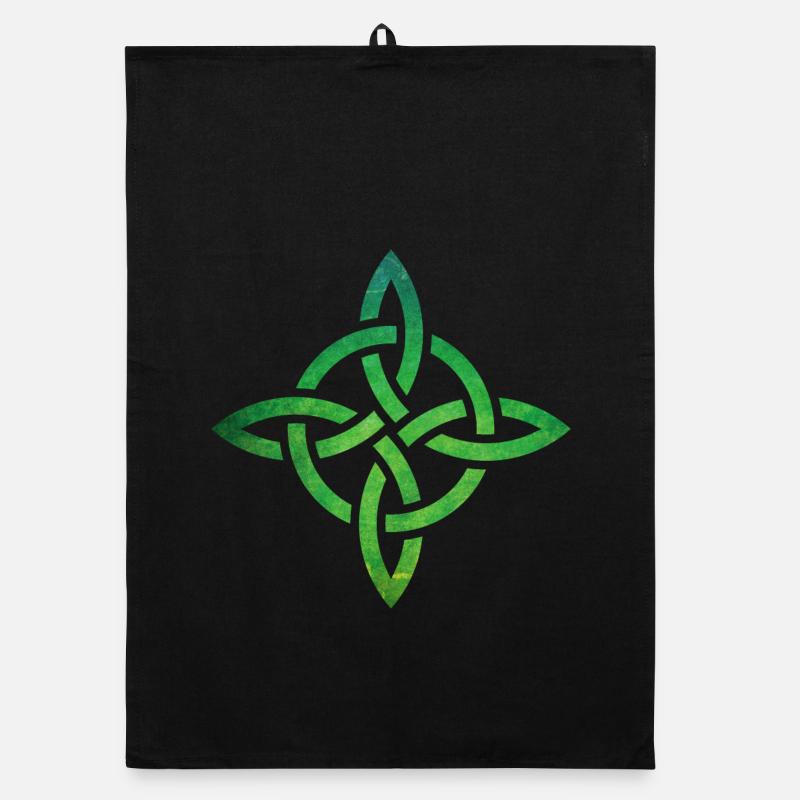 Celtic Knot - Organic dish towel - black