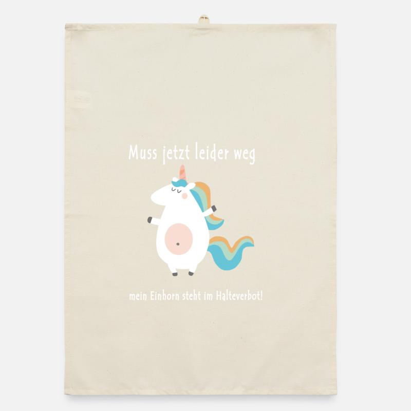 muss leider weg, mein Einhorn steht im Halteverbot Organic Geschirrtuch