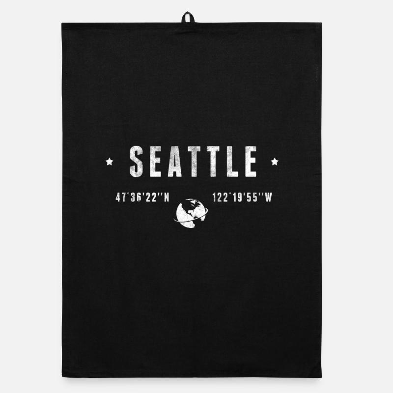 Seattle - Organic Geschirrtuch - Schwarz
