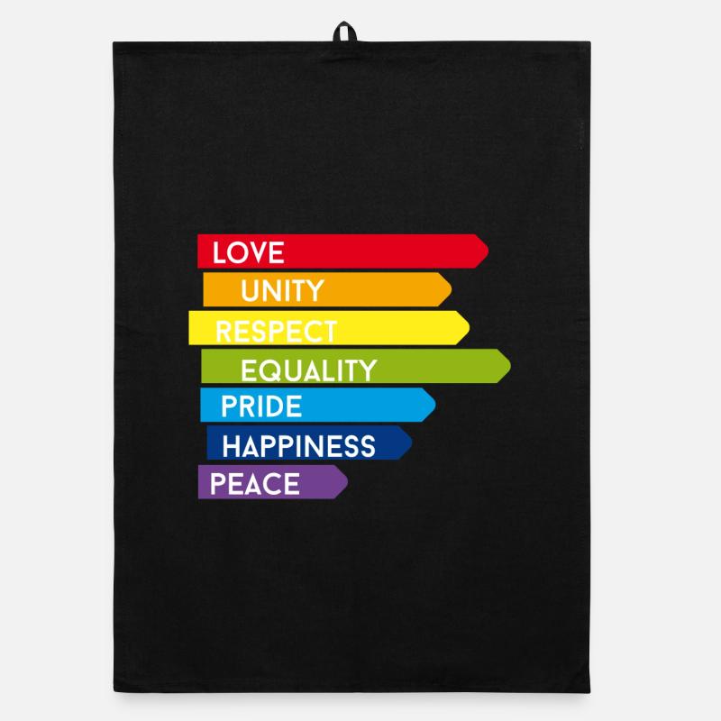 gay pride csd Regenbogen homo Parade stolz ehe lol - Organic Geschirrtuch - Schwarz
