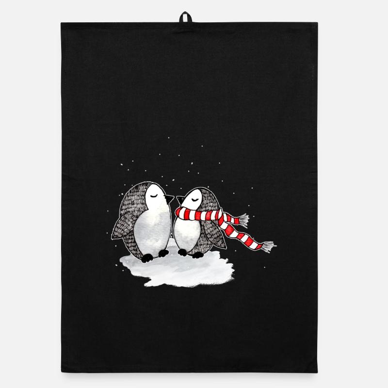 Niedliche Pinguine Winter Organic Geschirrtuch