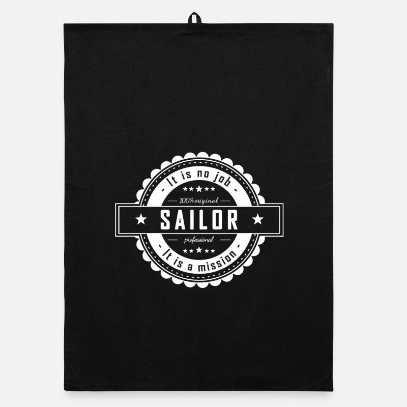 SAILOR - Organic dish towel - black