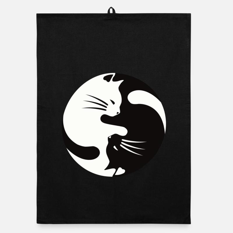 2 chats câlins, ying yang Torchon bio