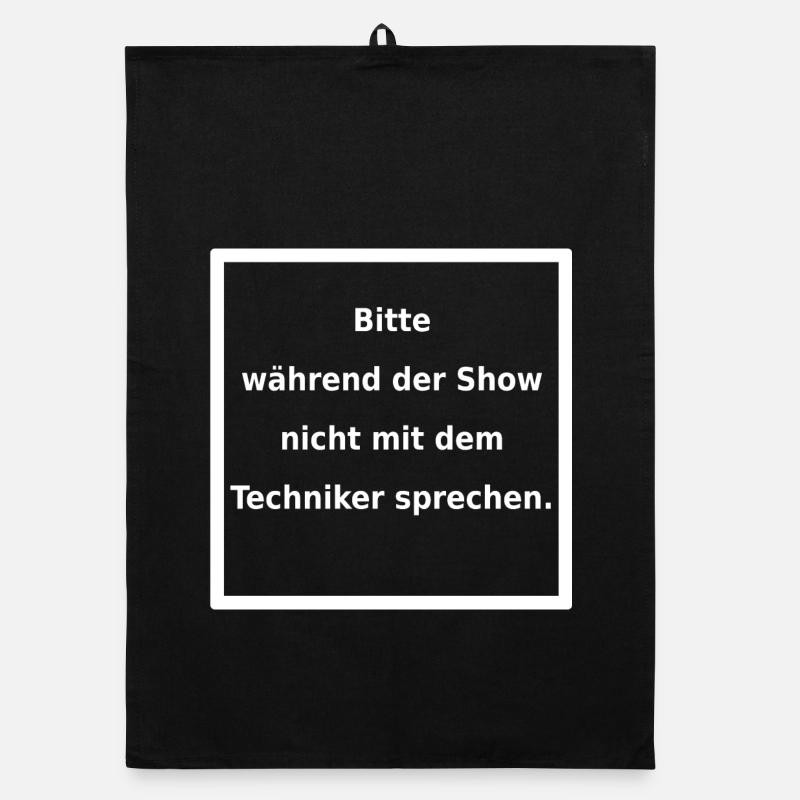 Warnhinweis: Techniker. (weiss) - Organic Geschirrtuch - Schwarz