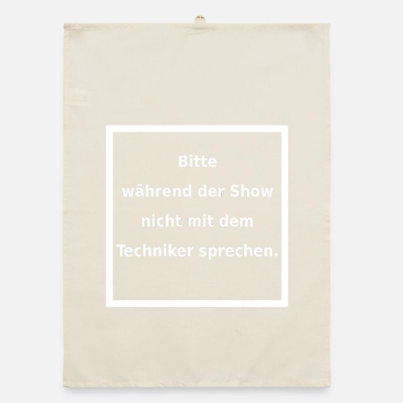 Warnhinweis: Techniker. (weiss) Organic Geschirrtuch