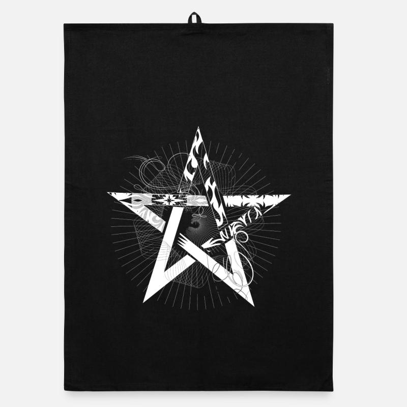 un pentagramme blanc avec des rayons Torchon bio
