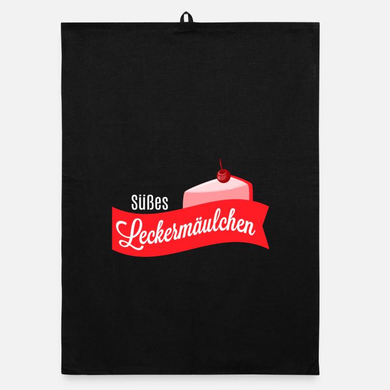 Süßes Leckermäulchen - Süßigkeitenshirt - Organic Geschirrtuch - Schwarz
