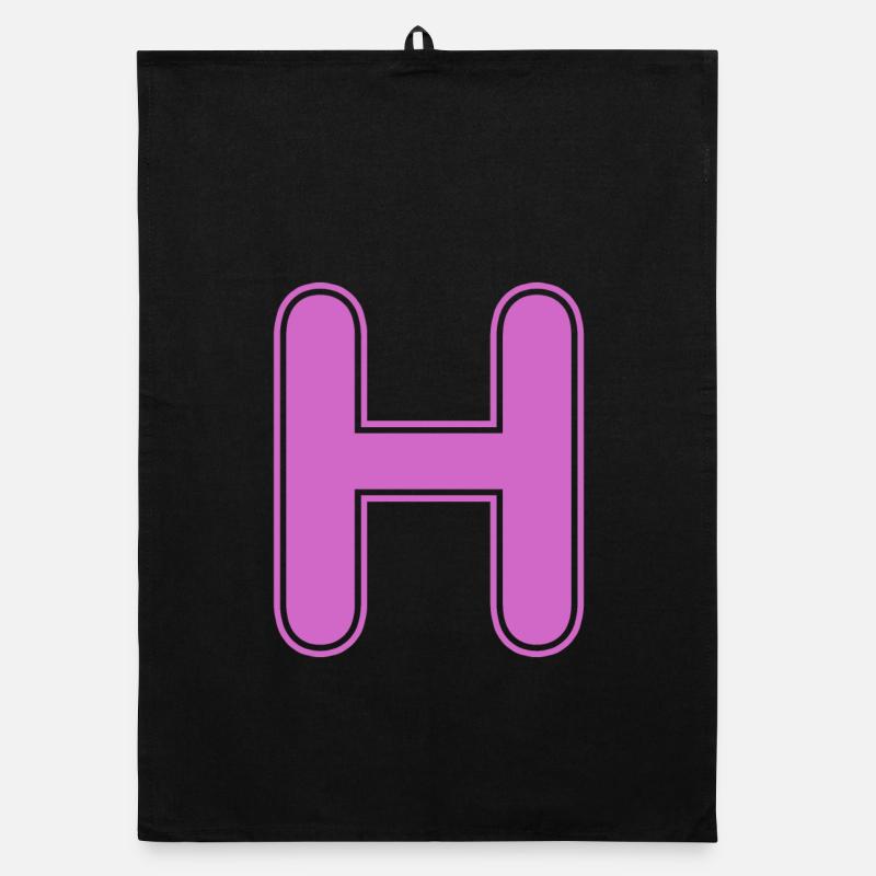 H lettre Alphabet Nom Épeller Cadeau Torchon bio