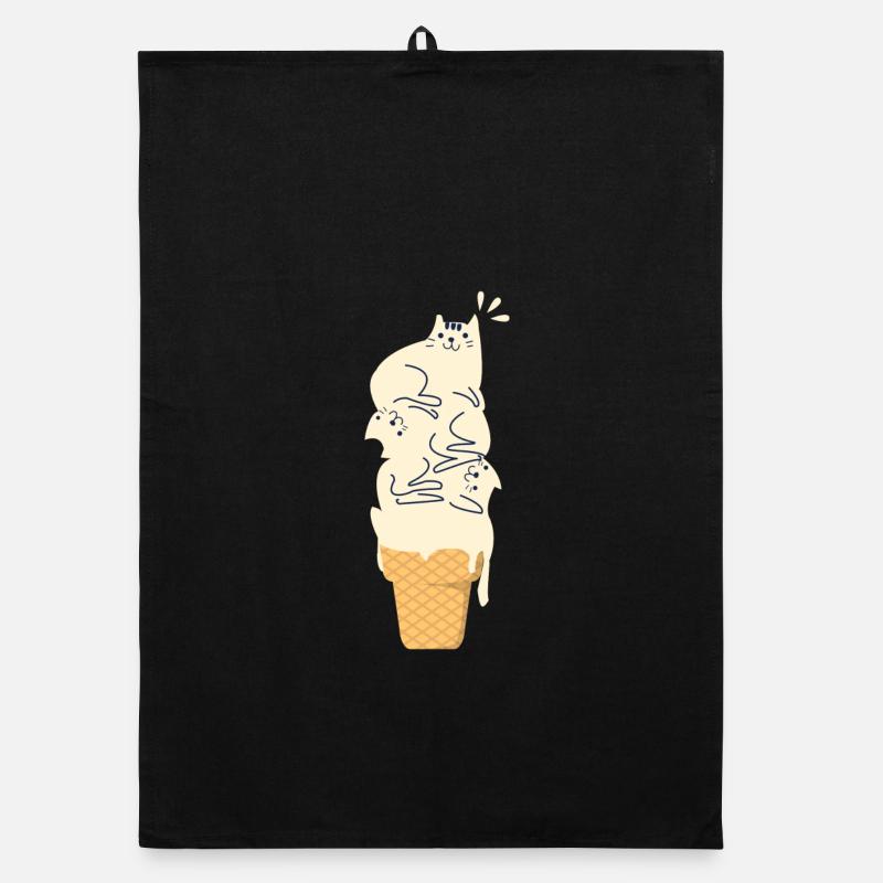 Chat sur glace Chat chat de la maison cadeau Torchon bio