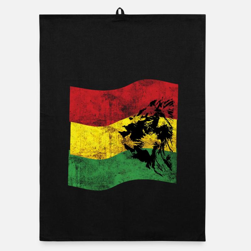 Lion Reggae Flag Organic dish towel