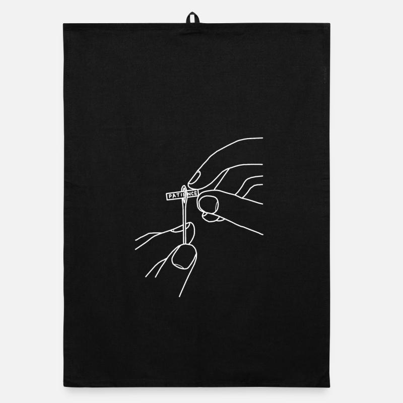 Geduld style trendy cool - Organic Geschirrtuch - Schwarz