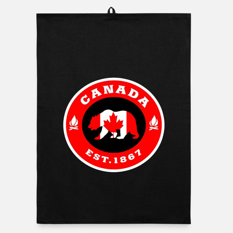 Canada Bear Flag North America Gift Organic dish towel