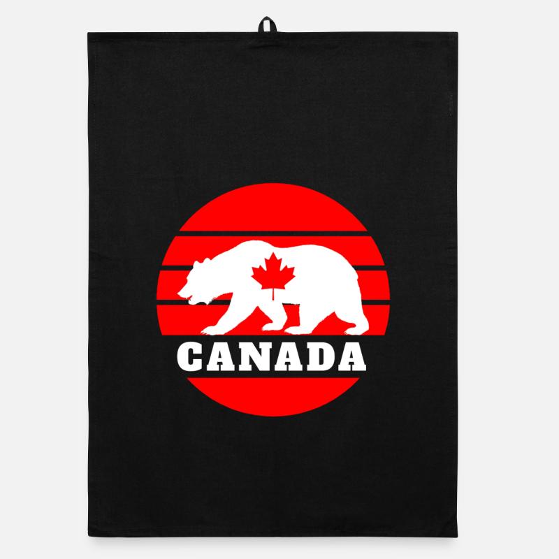 Canada Bear with Maple Leaf / Gift North America Organic dish towel