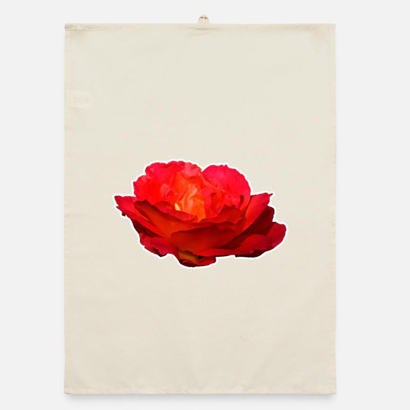 Rote Rose Blume Blüte Geschenk Organic Geschirrtuch