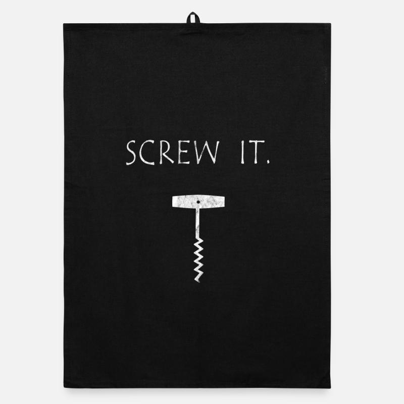 Screw It Corkscrew - Funny Wine Design Organic dish towel