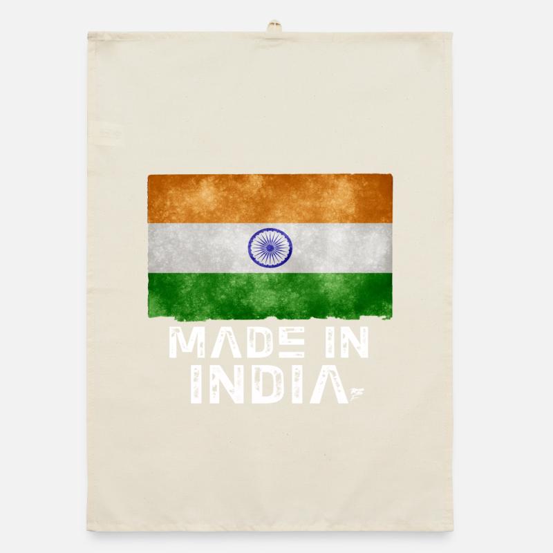 Made in India Flag Stencil Tee Organic Geschirrtuch