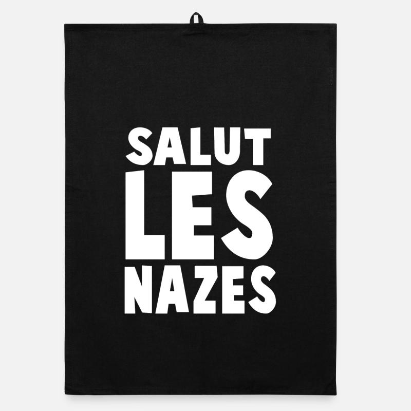 Salutations Macabres Noir et Blanc - Torchon bio - noir