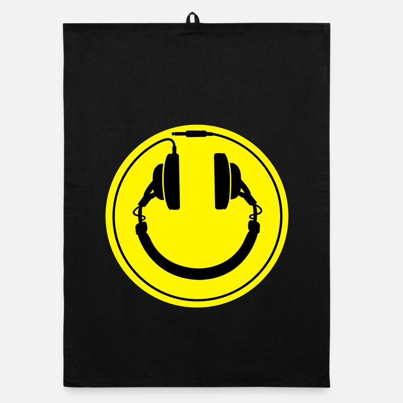 Smiley-Kopfhörer Organic Geschirrtuch