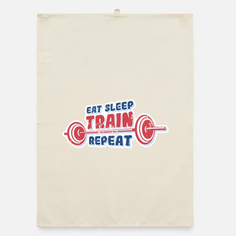 Eat Sleep Train Repeat Organic dish towel