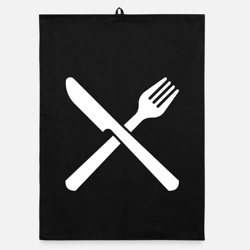 Knife and fork cutlery restaurant cooking Organic dish towel