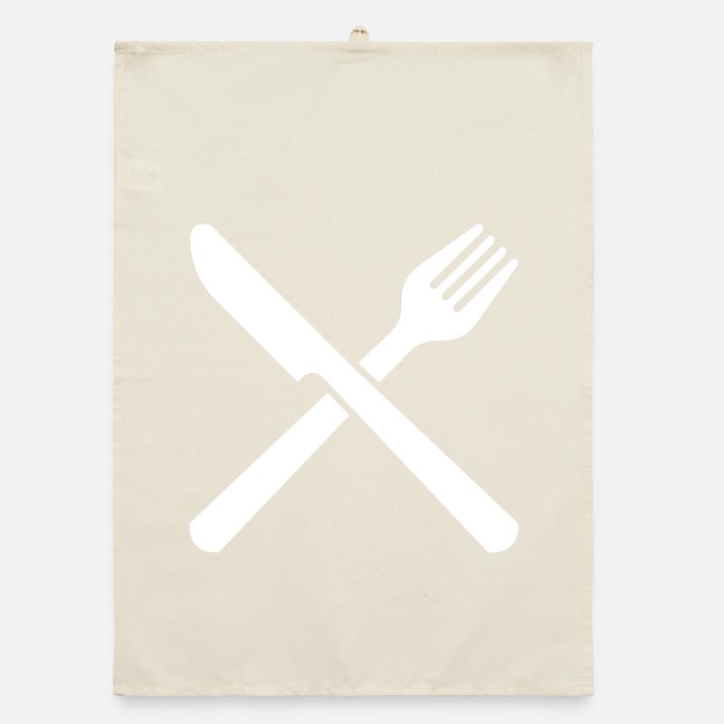 Messer und Gabel Besteck Restaurant Kochen Organic Geschirrtuch