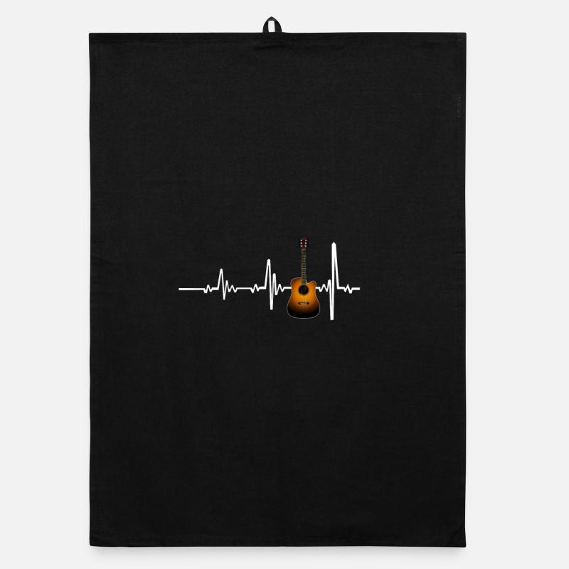 Heartbeat Guitar Design Organic dish towel