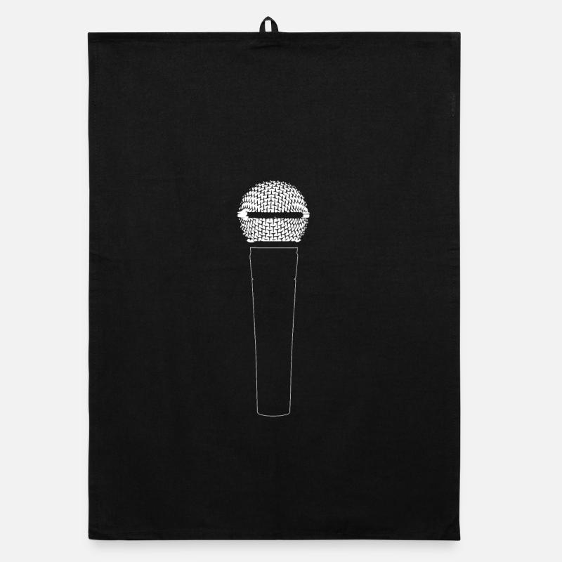 Microphone Silhouette Design Organic dish towel