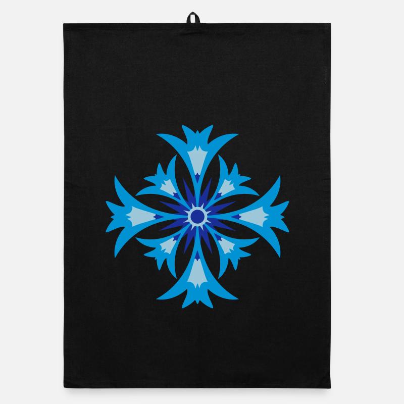 Une fleur stylisée de bleuet Torchon bio