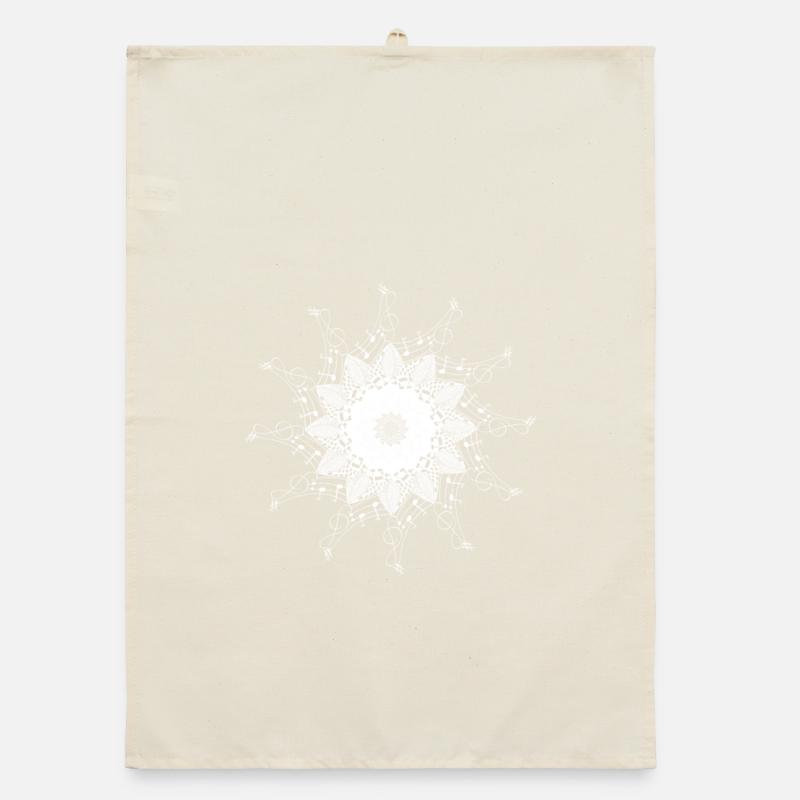 Musical Mandala Snowflake Pattern Organic dish towel