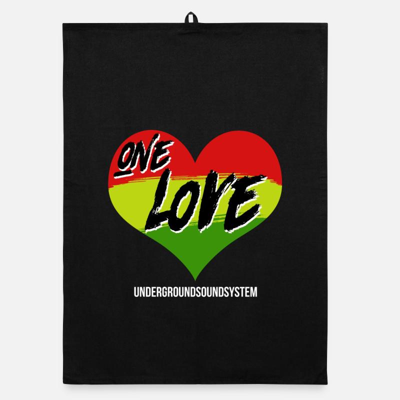 One Love Graffiti Heart Rainbow Organic dish towel