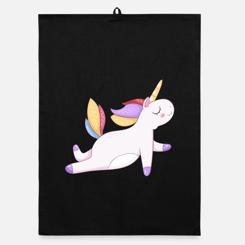 Buntes Einhorn sitzend, Pastellmuster Organic Geschirrtuch