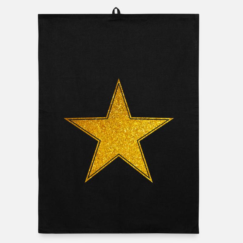 Star Gold Graphic Star - Organic Geschirrtuch - Schwarz