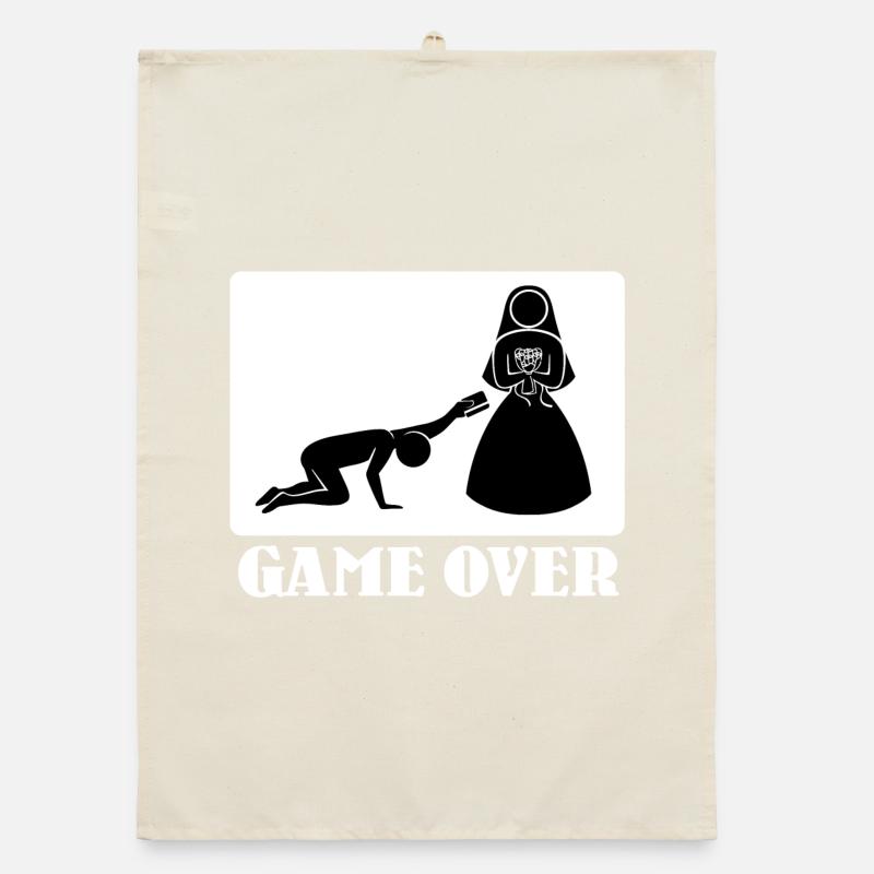 Game Over Wedding Statement Funny JGA Polterer Organic dish towel