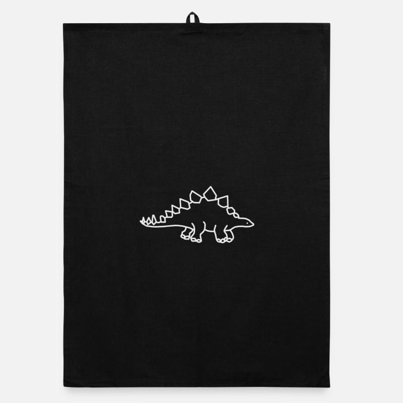 Dinosaurier - Organic Geschirrtuch - Schwarz