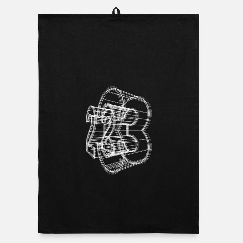 23 3D-Gestell - Organic Geschirrtuch - Schwarz