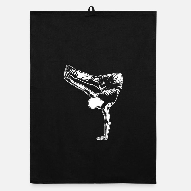 Breakdancer - Organic Geschirrtuch - Schwarz