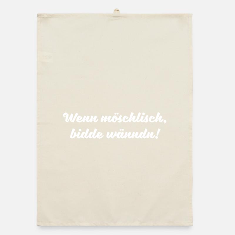 Bitte Wenden Sächsischer Spruch Ossi DDR Geschenk Organic Geschirrtuch