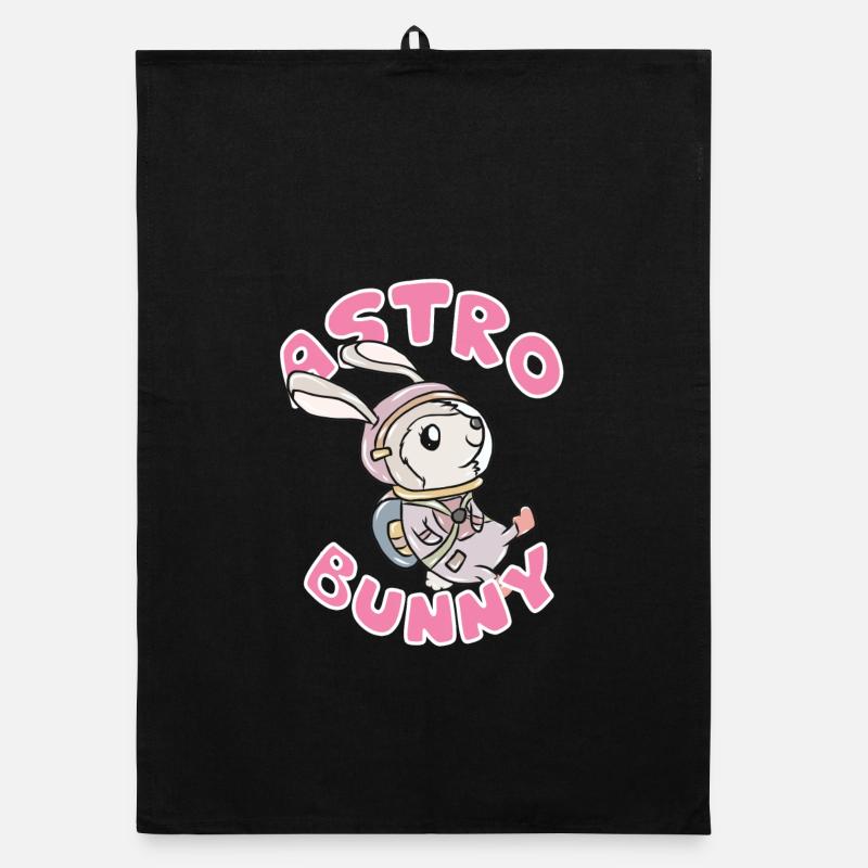Astronaut bunny Organic dish towel