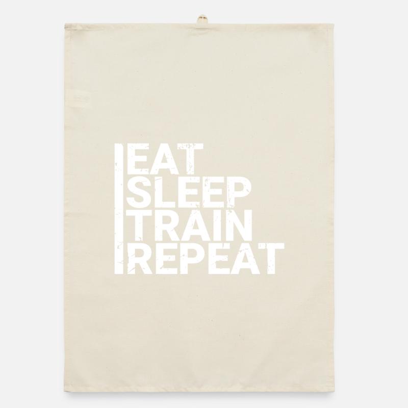 Eat Sleep Train Repeat Organic dish towel