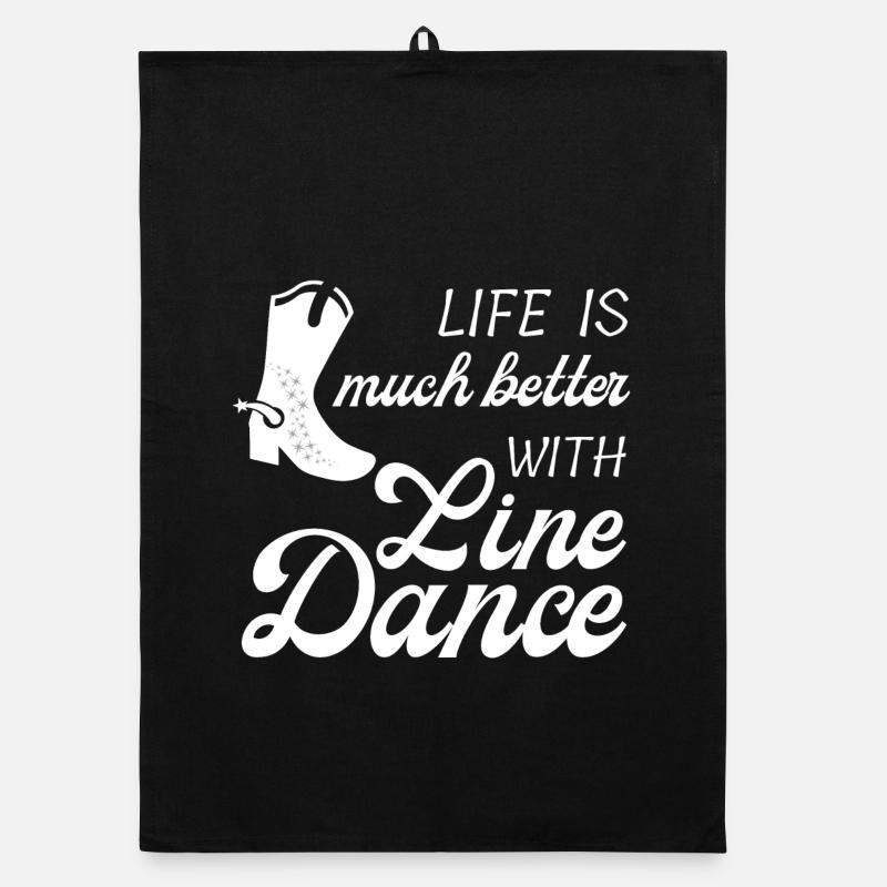 Gift Idea: Live is much better with Line Dance Organic dish towel
