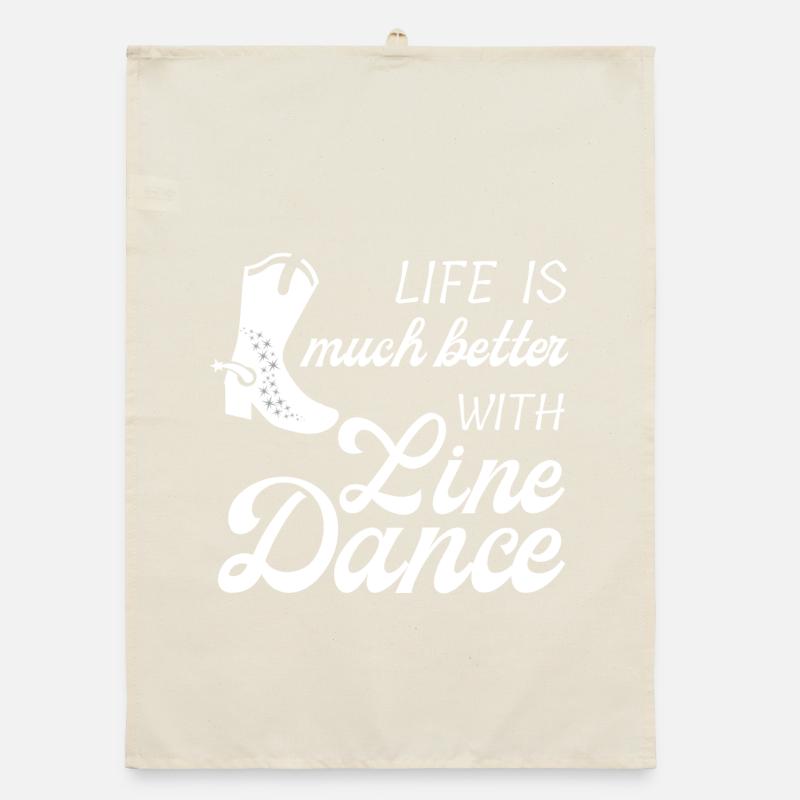 Gift Idea: Live is much better with Line Dance Organic dish towel