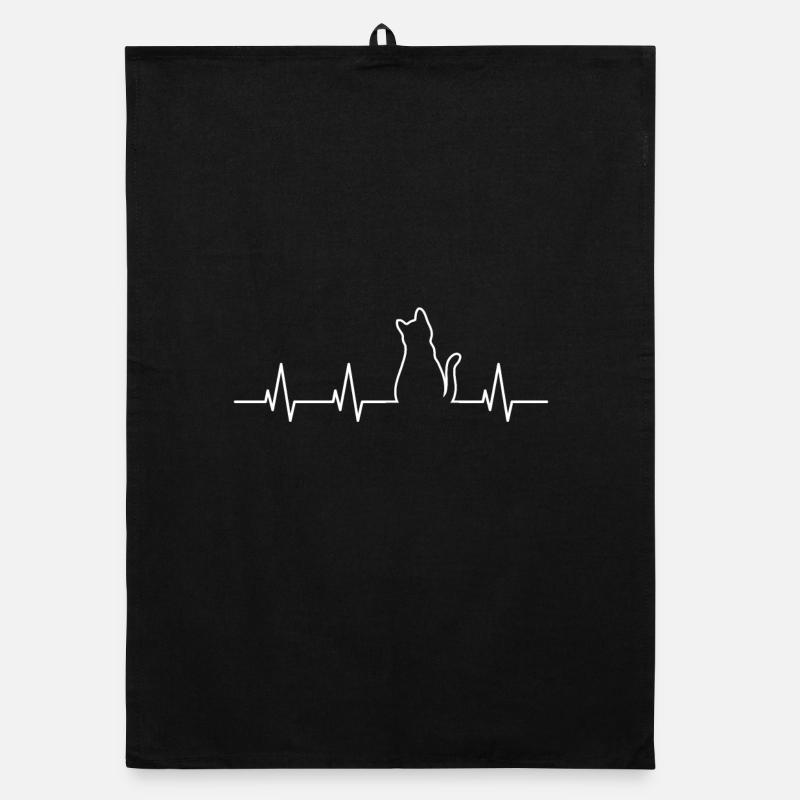 Cats heartbeat Organic dish towel