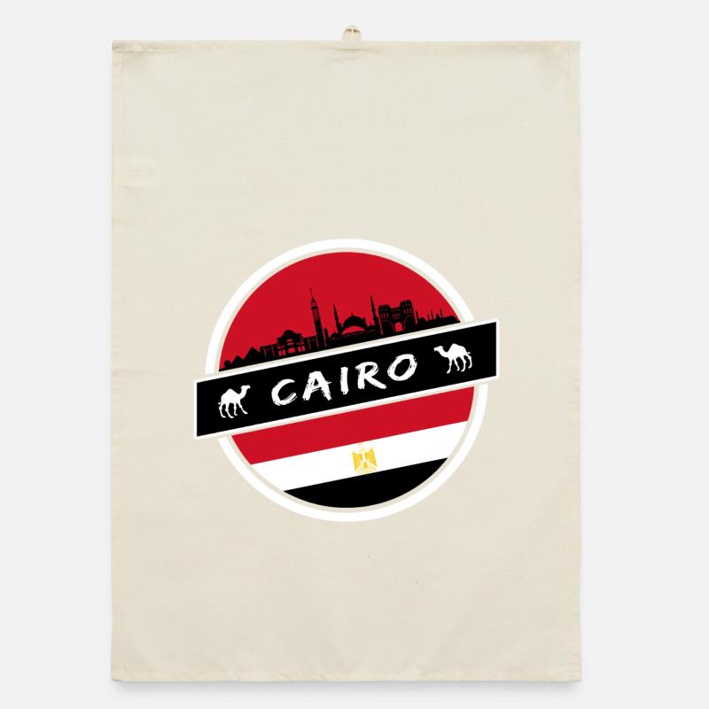 Conception du Caire en Egypte avec drapeau Torchon bio