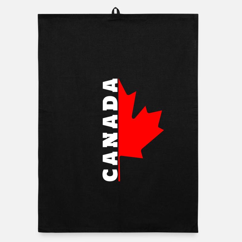 I love Canada design with maple leaf / gift Organic dish towel