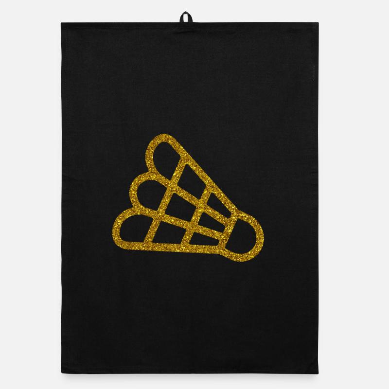 Gold Badminton - Organic Geschirrtuch - Schwarz