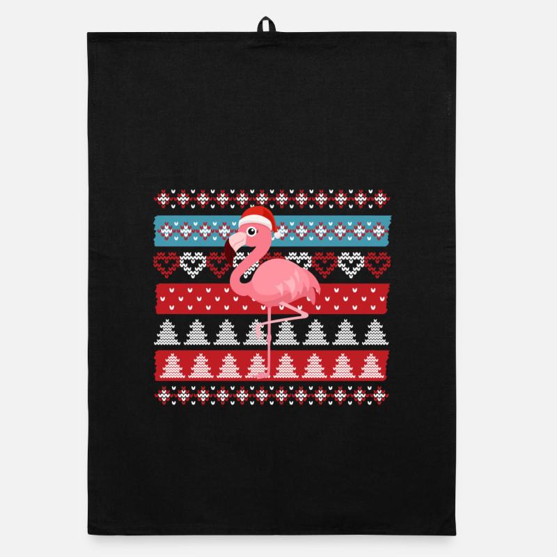 Flamant de Noël laid Torchon bio
