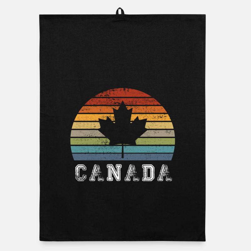 Canada vintage maple leaf design / gift Organic dish towel